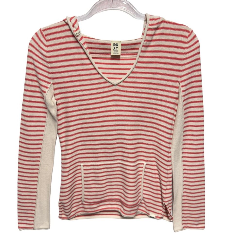 Roxy Pure Cotton Knit Sweater Hoodie with Pockets